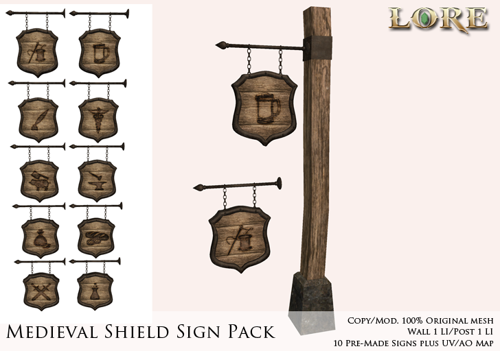 Medieval Shield Sign Ad