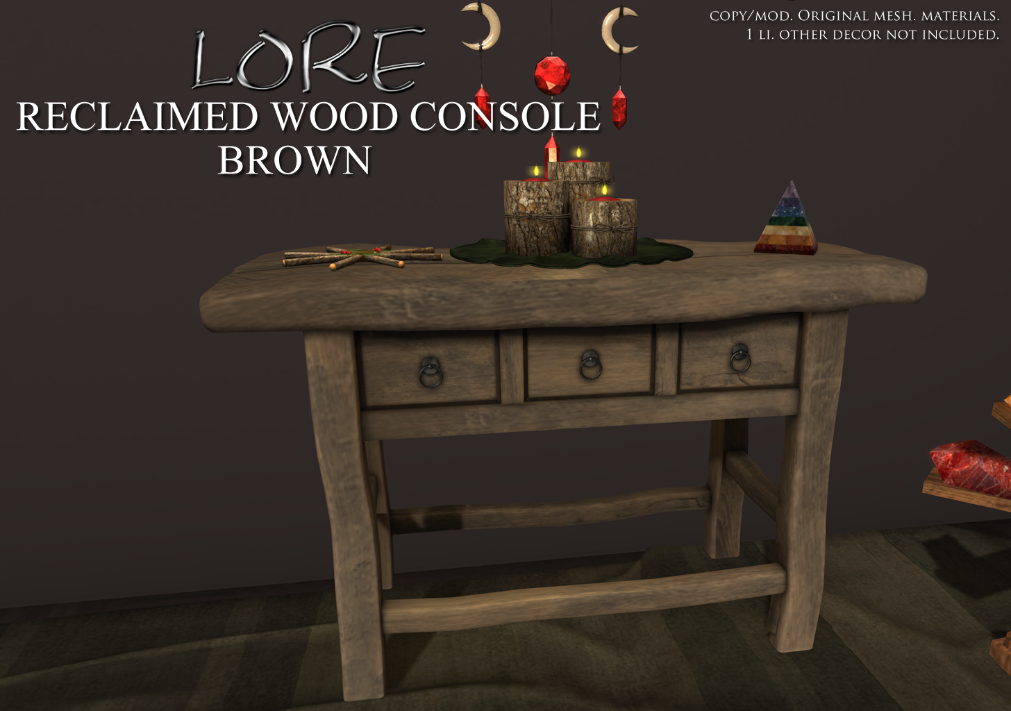Reclaimed Wood Console Ad Brown