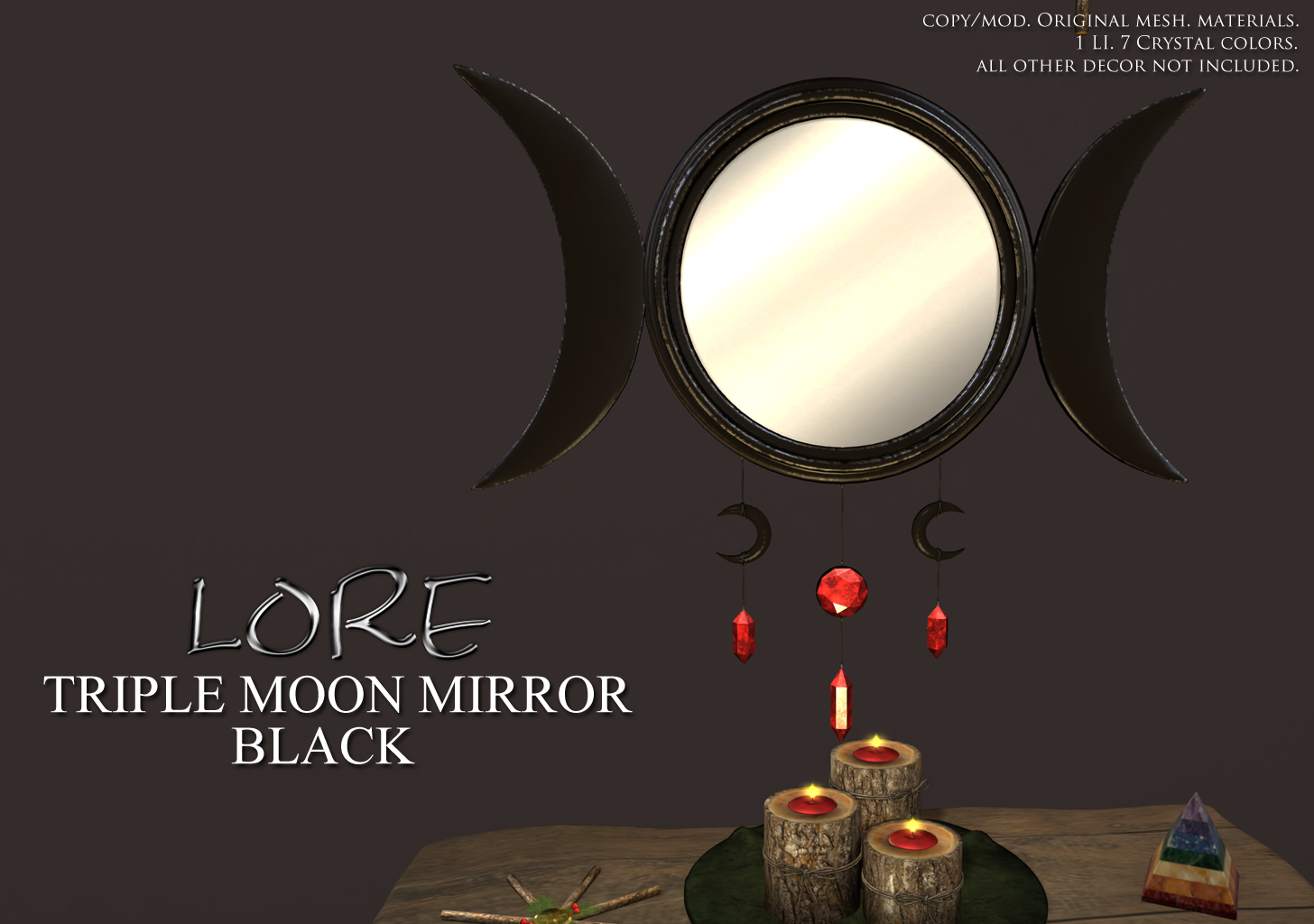 Triple Moon Mirror Ad Black