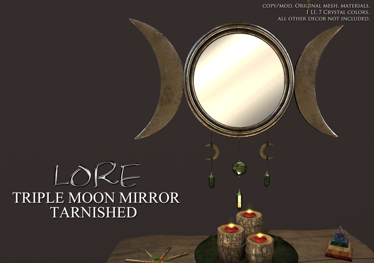Triple Moon Mirror Ad Tarnished